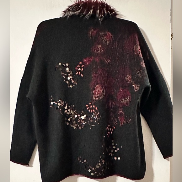 Chicos Vibrant Faux-Fur Cardigan - Picture 10 of 15